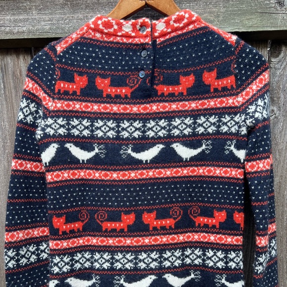 J. Crew fall knit sweater wool blend navy oran free white XXS - Picture 4 of 10